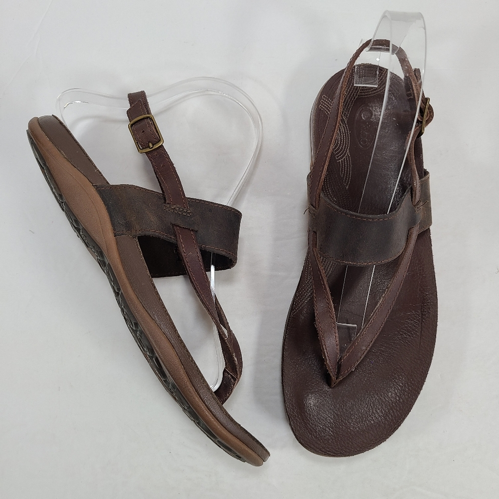 Chaco Maya Java Brown Leather Sandals Women's Siz… - image 1